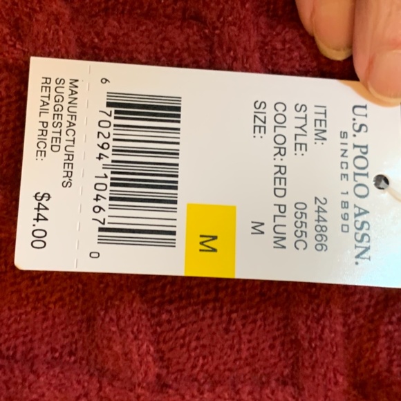 U.S. Polo Assn. Women's Crew Neck Sweater in Plum - Picture 4 of 9